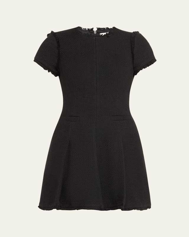 Nova Cotton Boucle Pleated Mini Dress